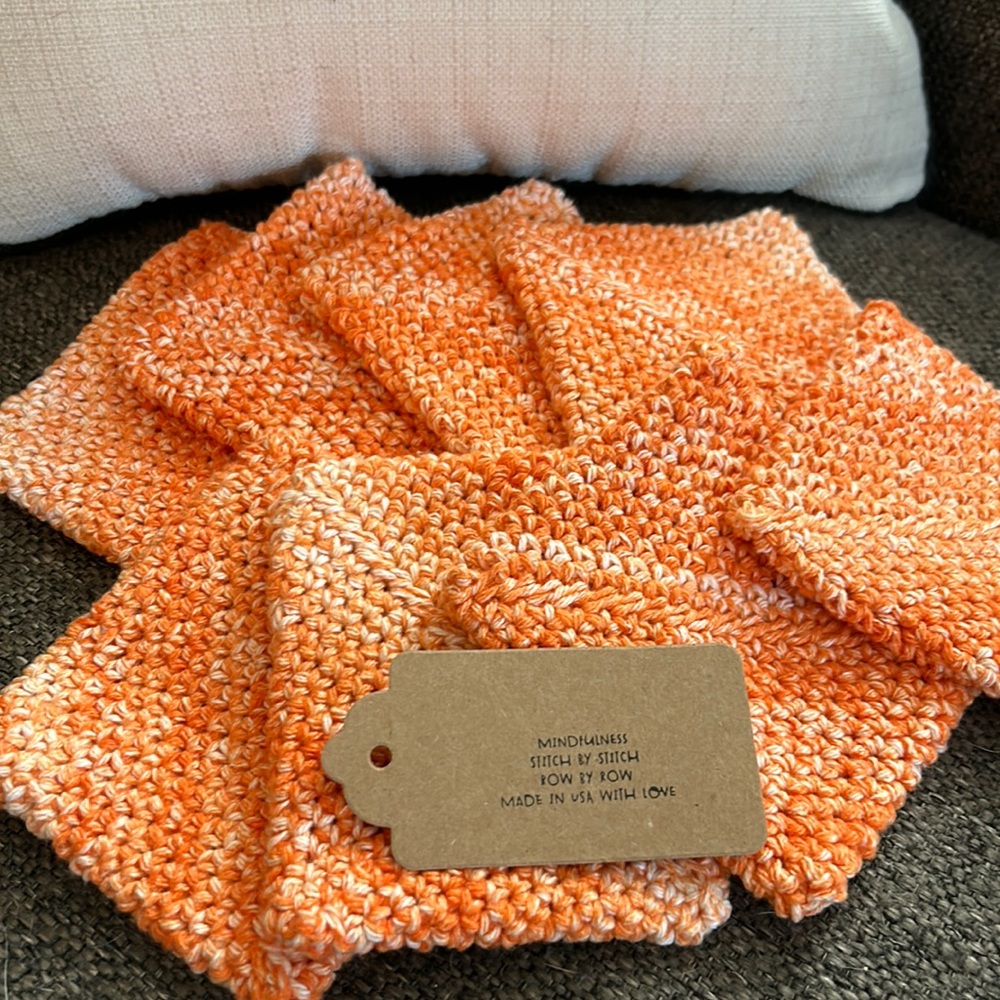 NWT 8 Coasters Made in USA with 100% recycled cotton! Perfect to use as trivet!